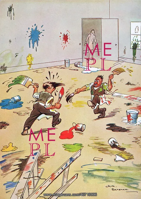 : The Angry Painters by H. M. Bateman : The Angry Painters by H. M. Bateman