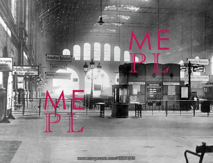 : Empty Anhalter Bahnhof in Berlin, 1919 : Empty Anhalter Bahnhof in Berlin, 1919