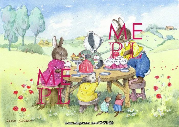 : Animals Birthday Tea Party ' with rabbits : Animals Birthday Tea Party ' with rabbits
