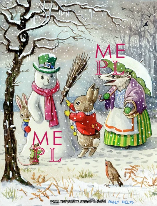 : Animals Building a Snowman : Animals Building a Snowman