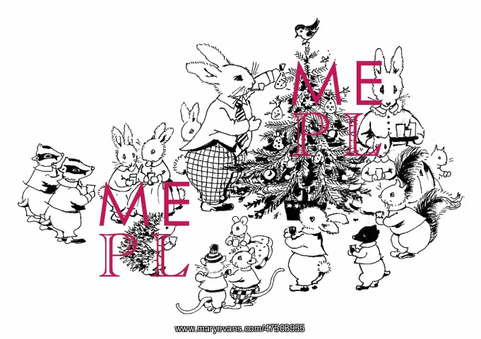 : Animals around Christmas tree : Animals around Christmas tree