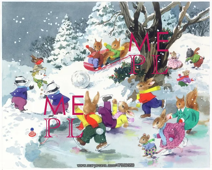 : Animals having fun in the snow : Animals having fun in the snow