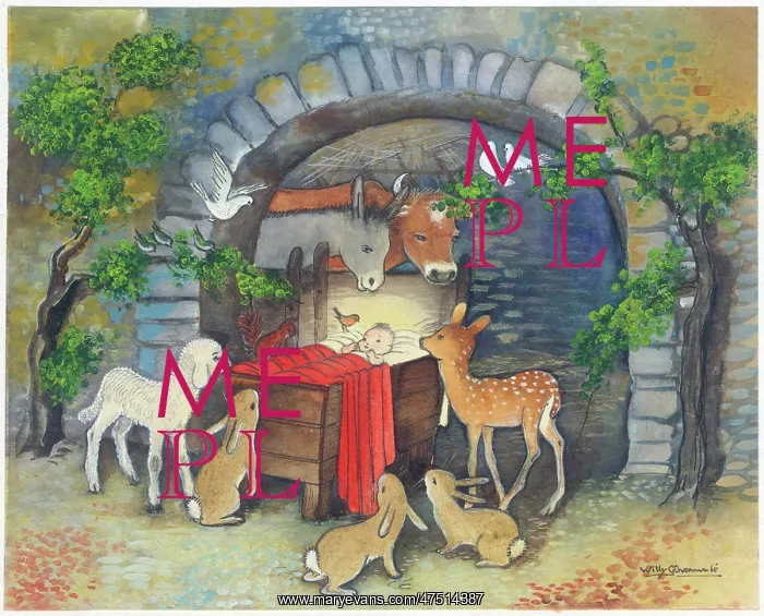 : Animals around the holy crib : Animals around the holy crib