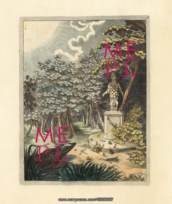 : Animals and insects before a statue of Ephesian Artemis : Animals and insects before a statue of Ephesian Artemis