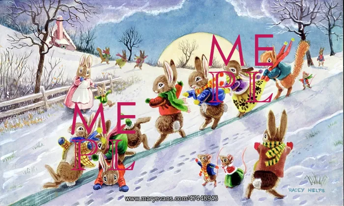 : Animals Sliding on a Snowy Hill : Animals Sliding on a Snowy Hill