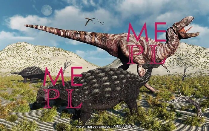 : An Ankylosaurus defending itself from an attacking ? : An Ankylosaurus defending itself from an attacking ?