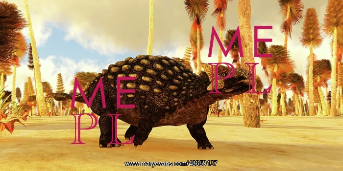 : Ankylosaurus dinosaur in a Cretaceous forest : Ankylosaurus dinosaur in a Cretaceous forest