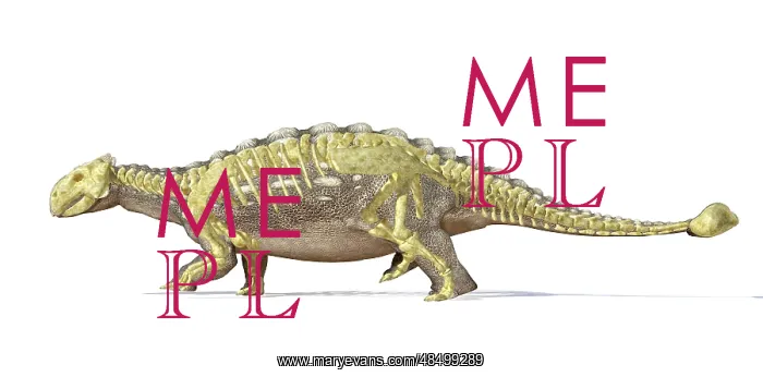 : An Ankylosaurus dinosaur with full skeleton superimposed : An Ankylosaurus dinosaur with full skeleton superimposed