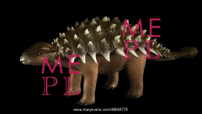 : Ankylosaurus dinosaur, side view : Ankylosaurus dinosaur, side view