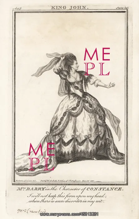 : Ann Barry as Constance in King John, 1774 : Ann Barry as Constance in King John, 1774
