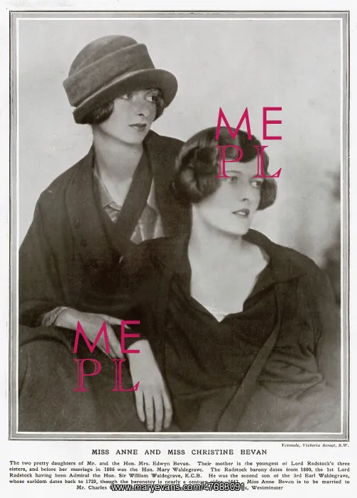 : Anne and Christine Bevan by Madame Yevonde : Anne and Christine Bevan by Madame Yevonde