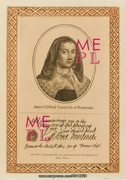 : ANNE COUNTESS PEMBROKE : ANNE COUNTESS PEMBROKE
