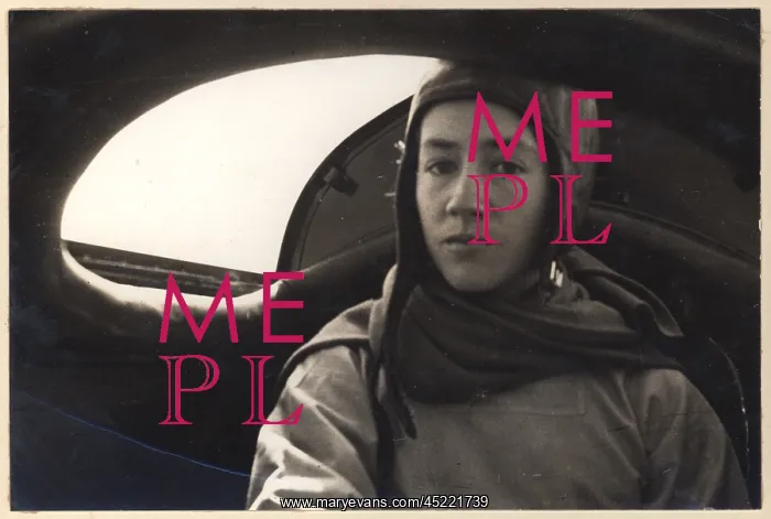 : Anne Morrow Lindbergh inside the rear cockpit : Anne Morrow Lindbergh inside the rear cockpit