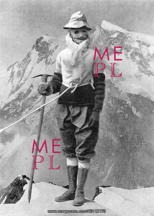 : Annie Peck masked and dressed for climbing : Annie Peck masked and dressed for climbing