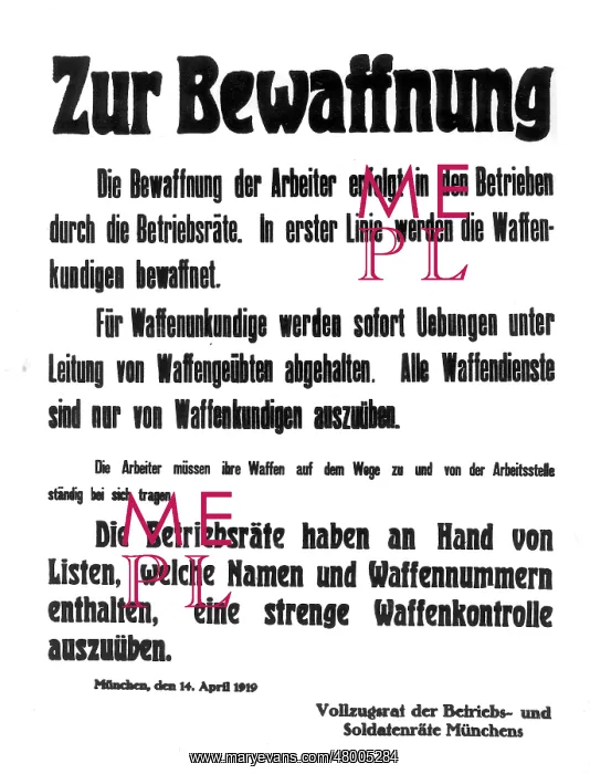 : Announcement of Enforcement Council, Munich : Announcement of Enforcement Council, Munich