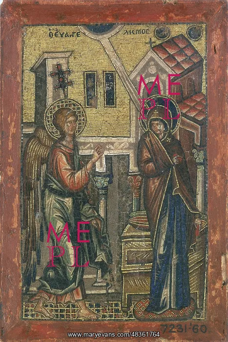 : The Annunciation': The angel Gabriel appearing : The Annunciation': The angel Gabriel appearing