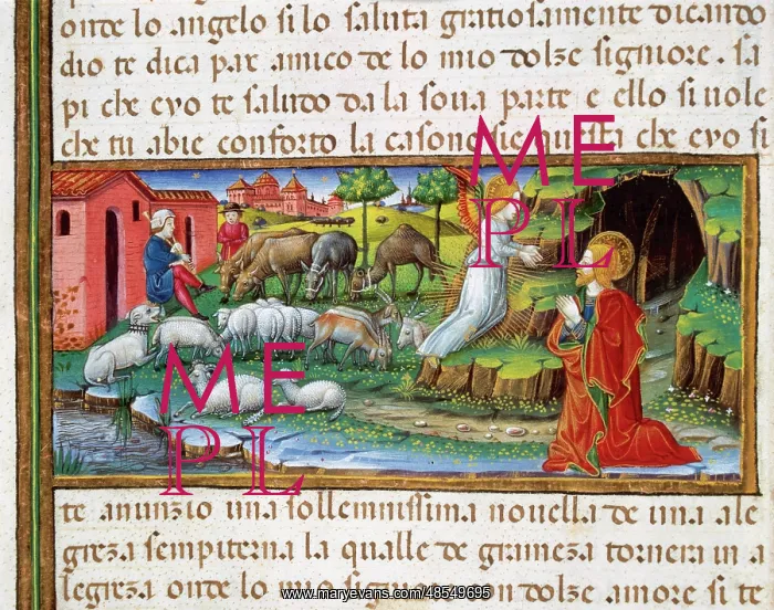 : Annunciation of the angel to Joachim. Codex of Predis (1476) : Annunciation of the angel to Joachim. Codex of Predis (1476)