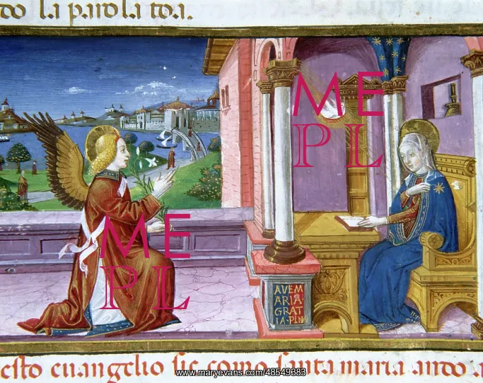 : Annunciation of the Archangel Gabriel to Mary. Codex of Pred : Annunciation of the Archangel Gabriel to Mary. Codex of Pred