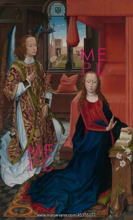 : THE ANNUNCIATION, by Hans Memling, 1465-70, Netherlandish : THE ANNUNCIATION, by Hans Memling, 1465-70, Netherlandish