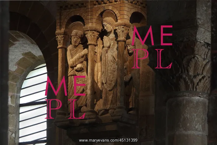 : Annunciation high relief, transept, Abbatiale : Annunciation high relief, transept, Abbatiale