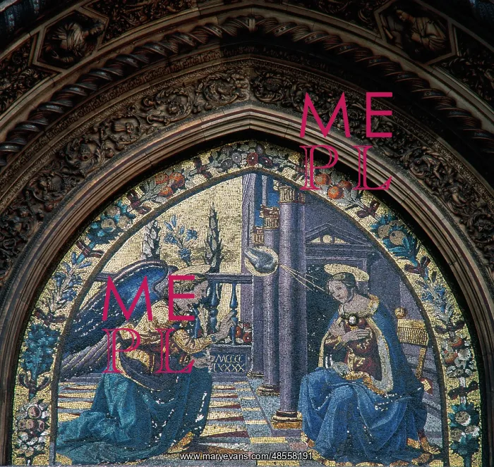 : Annunciation. Mosaic. Florence Cathedral. Italy : Annunciation. Mosaic. Florence Cathedral. Italy
