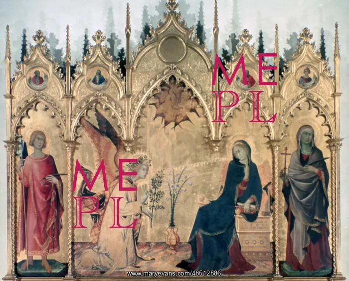 : The Annunciation and Two Saints Artist: Simone Martini : The Annunciation and Two Saints Artist: Simone Martini