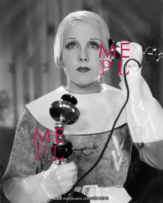 : Anny Ondra on the telephone, 1934 : Anny Ondra on the telephone, 1934