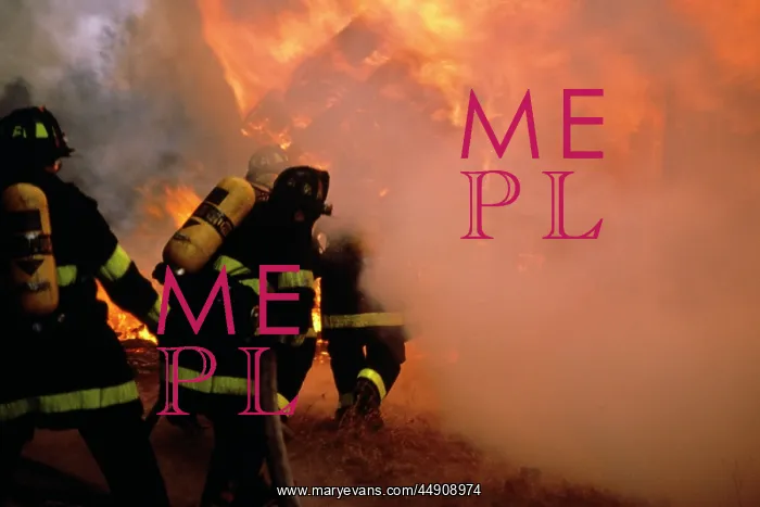 : Anonymous Firemen Rushing Into Flames and Thick Smoke : Anonymous Firemen Rushing Into Flames and Thick Smoke