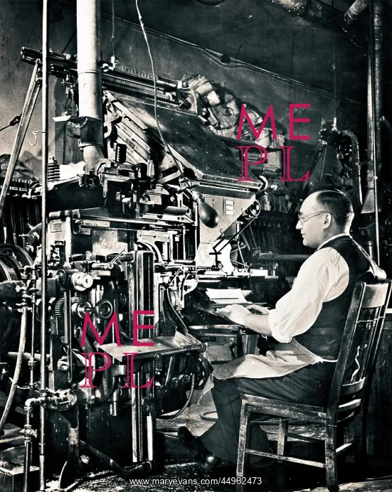 : Anonymous Man Seated at Composing Keyboard : Anonymous Man Seated at Composing Keyboard