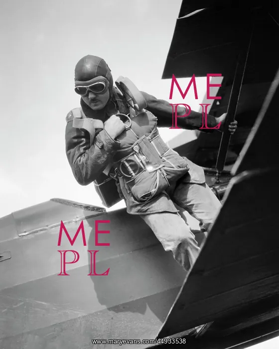 : Anonymous Man Standing on Wing of Airplane : Anonymous Man Standing on Wing of Airplane