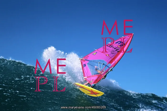 : Anonymous Man Wind Surfing on Yellow Boards : Anonymous Man Wind Surfing on Yellow Boards