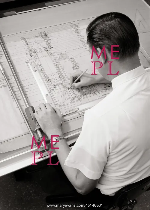: Anonymous Man Working Drawing Industrial Schematic : Anonymous Man Working Drawing Industrial Schematic