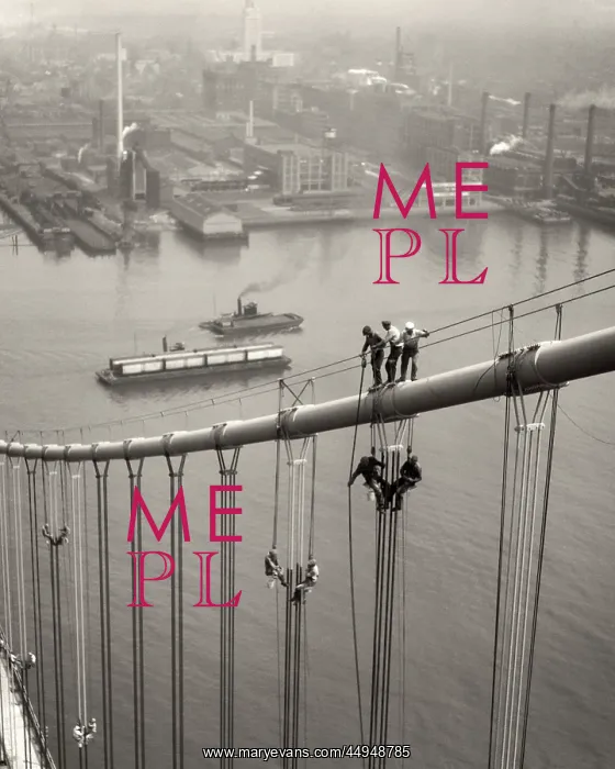 : Anonymous Men Working on Suspension Bridge Construction
