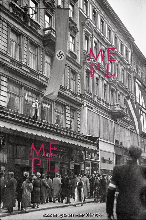 : Anschluss 1938. Swastika flag is hoisted at : Anschluss 1938. Swastika flag is hoisted at