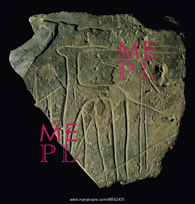 : Antelope engraved on a stone plaque. Neolithic. National Arc : Antelope engraved on a stone plaque. Neolithic. National Arc