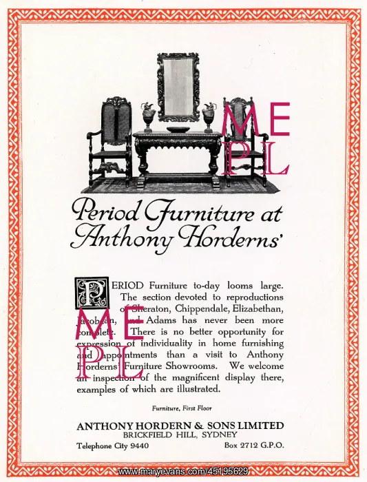 : Anthony Hordern & Sons Advertisement : Anthony Hordern & Sons Advertisement