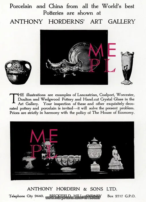 : Anthony Hordern & Sons Advertisement : Anthony Hordern & Sons Advertisement