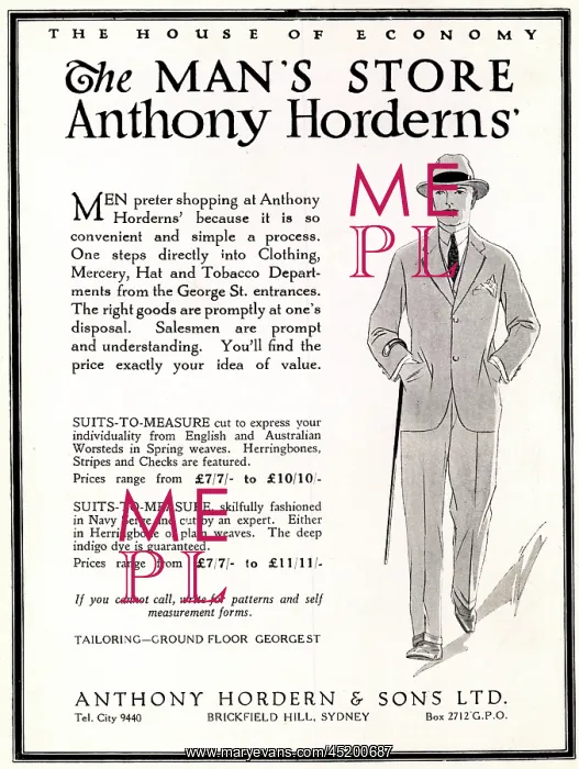 : Anthony Hordern & Sons Advertisement : Anthony Hordern & Sons Advertisement