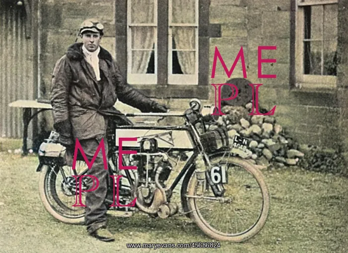 : Anthony Wilding on a motorcycle tour of the UK : Anthony Wilding on a motorcycle tour of the UK