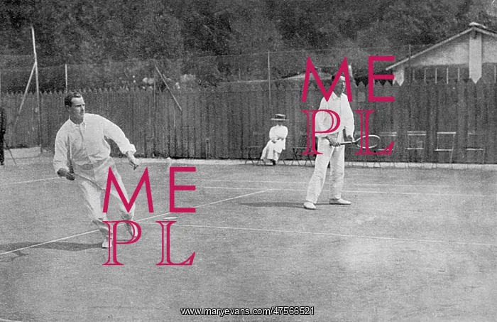: Anthony Wilding playing tennis at Cannes : Anthony Wilding playing tennis at Cannes