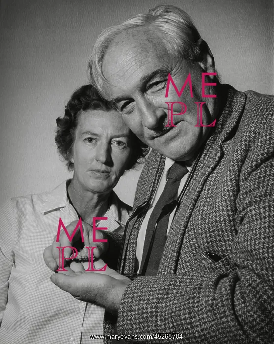 : Anthropologists Mary Douglas Leakey and her husband : Anthropologists Mary Douglas Leakey and her husband