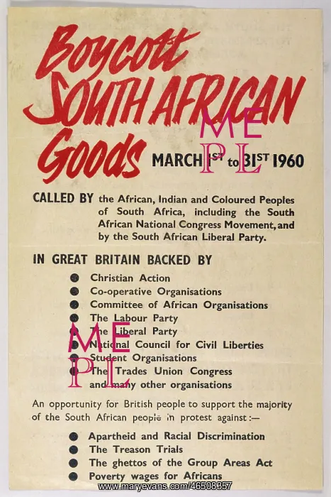 : Anti-Apartheid Handbill : Anti-Apartheid Handbill