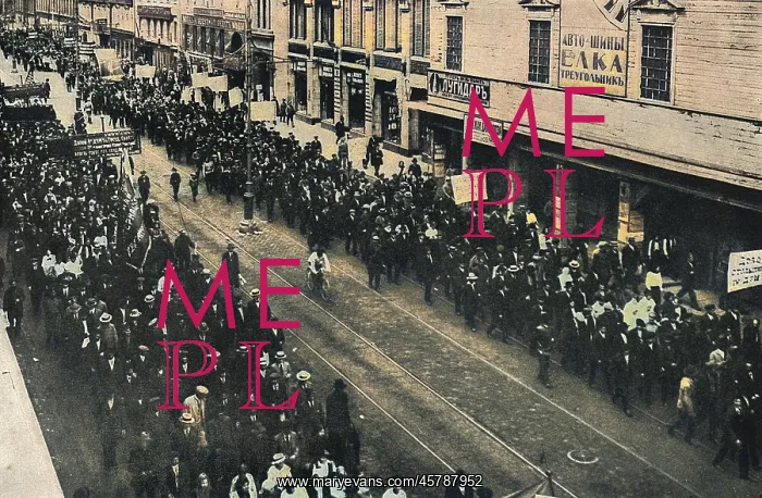 : Anti-capitalist parade in a Russian street : Anti-capitalist parade in a Russian street