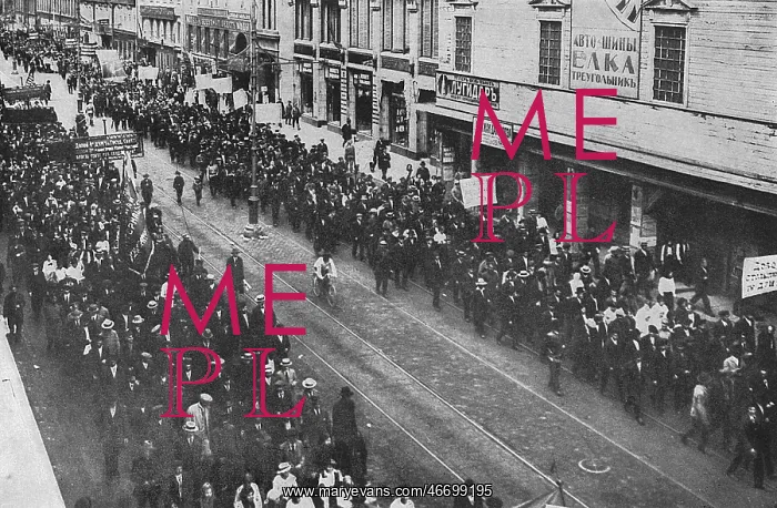 : Anti-capitalist parade in a Russian street : Anti-capitalist parade in a Russian street