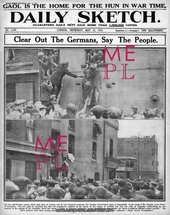 : Anti-German riots in London, WW1 : Anti-German riots in London, WW1