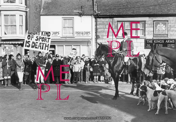 : Anti-hunting demonstration, St Just, Cornwall : Anti-hunting demonstration, St Just, Cornwall