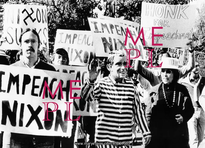 : Anti-Nixon demonstrators at the White House. ? : Anti-Nixon demonstrators at the White House. ?