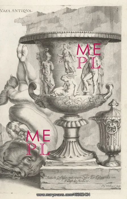 : Antique vase depicting the sacrifice of Iphigenia : Antique vase depicting the sacrifice of Iphigenia