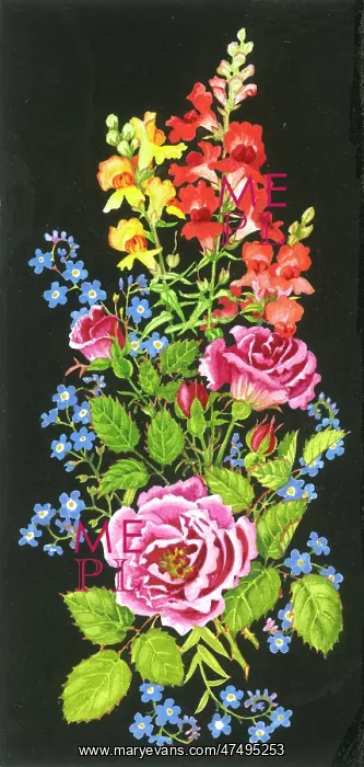  : Antirrhinums, roses, forget-me-not