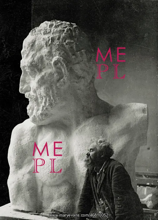  : Anton Hanak in his studio with sculptures